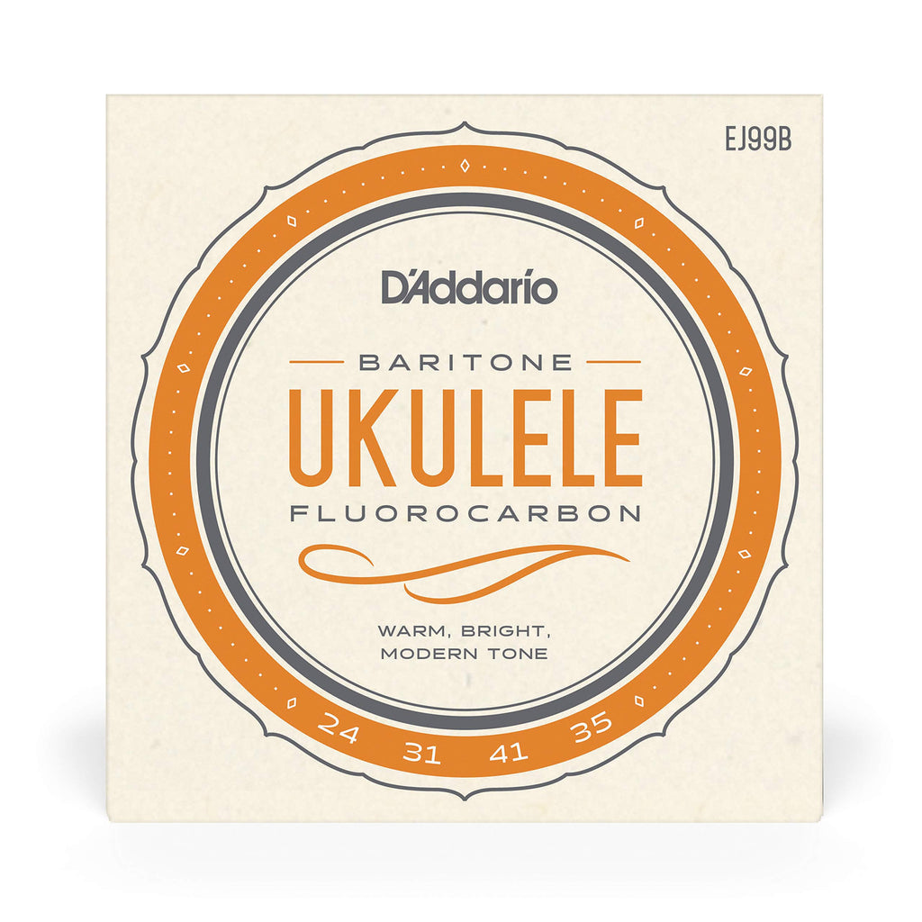 D'Addario Baritone Ukulele Strings, Fluorocarbon, EJ99B, 4-String Set, Pack of 1