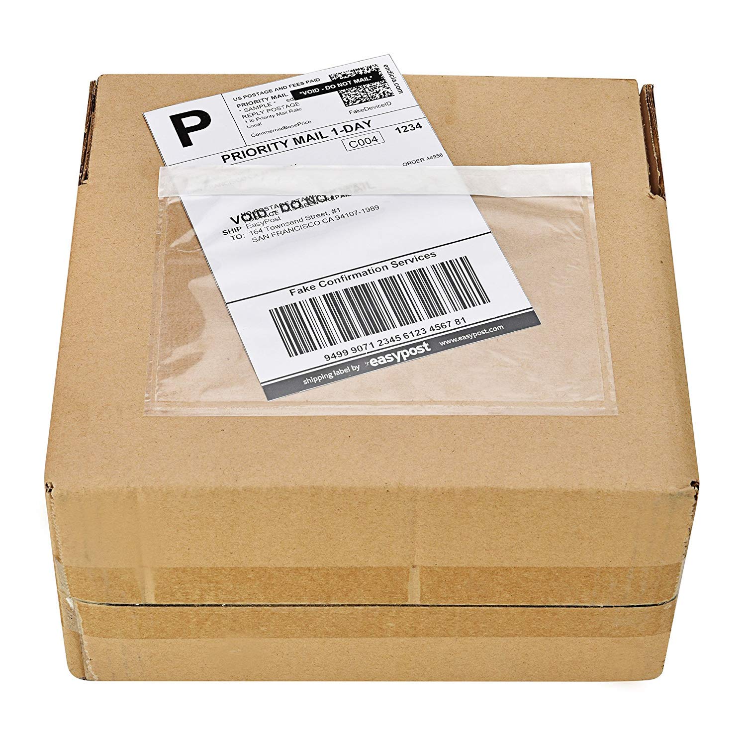 9527 Product 4.5" x 5.5" Clear Adhesive Top Loading Packing List/Shipping Label Envelopes (100 Pack)