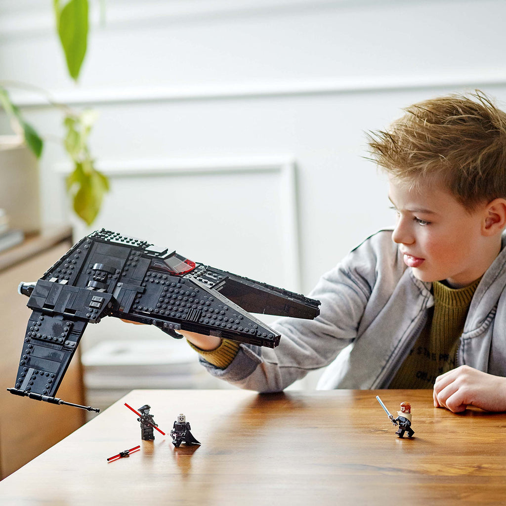 LEGO Star Wars Inquisitor Transport Scythe 75336 Buildable Toy Starship, OBI-Wan Kenobi Set, Ben Kenobi Minifigure with Blue and Double-Bladed Red Lightsabers