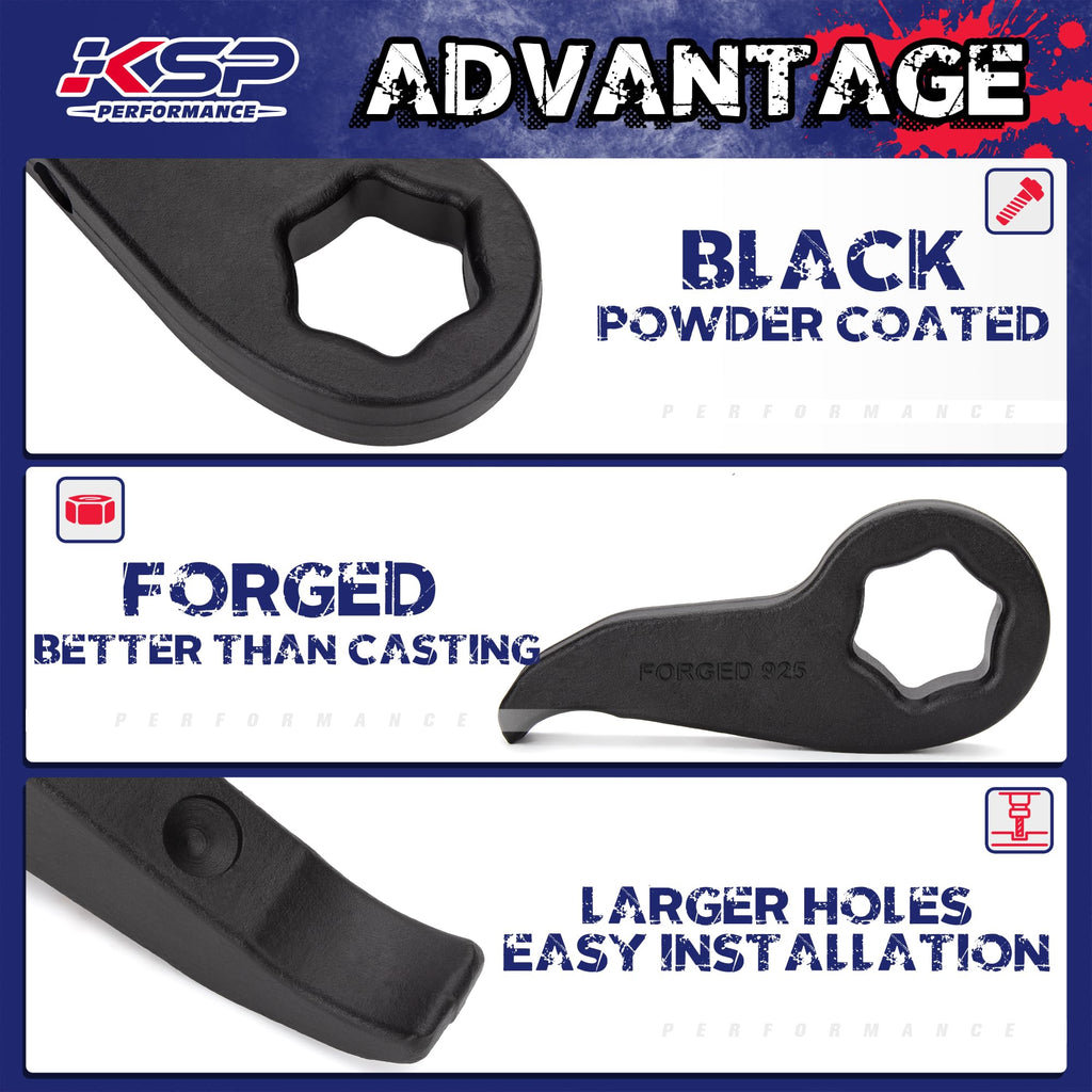KSP 1-3" Torsion Bar Key For Silverado Sierra 1500, Adjustable Forged Torsion Lift Kits Fit K1500 K2500 K3500 Tahoe Yukon Suburban,Steel Suspension Level Kit Compatible With Chevy GMC 6 Lug Truck SUV