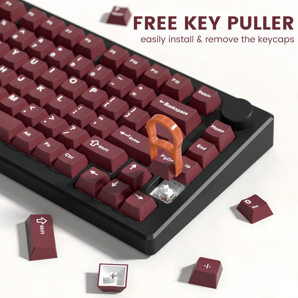 dagaladoo Black Topographic keycaps Double Shot PBT keycaps Shine Through Keyboard Keys Side Printed Key caps Cherry Profile Custom keycap Set for100%, 75%, 65%, 60% US Layout Mechanical Keyboard