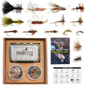 Ventures Fly Co. | 40 Premium Hand Tied Fly Fishing Flies Assortment | Fly Box Included | Dry, Wet, Nymphs, Streamers, Wooly Buggers, Terrestrials | Trout, Bass Lure Set, Kit