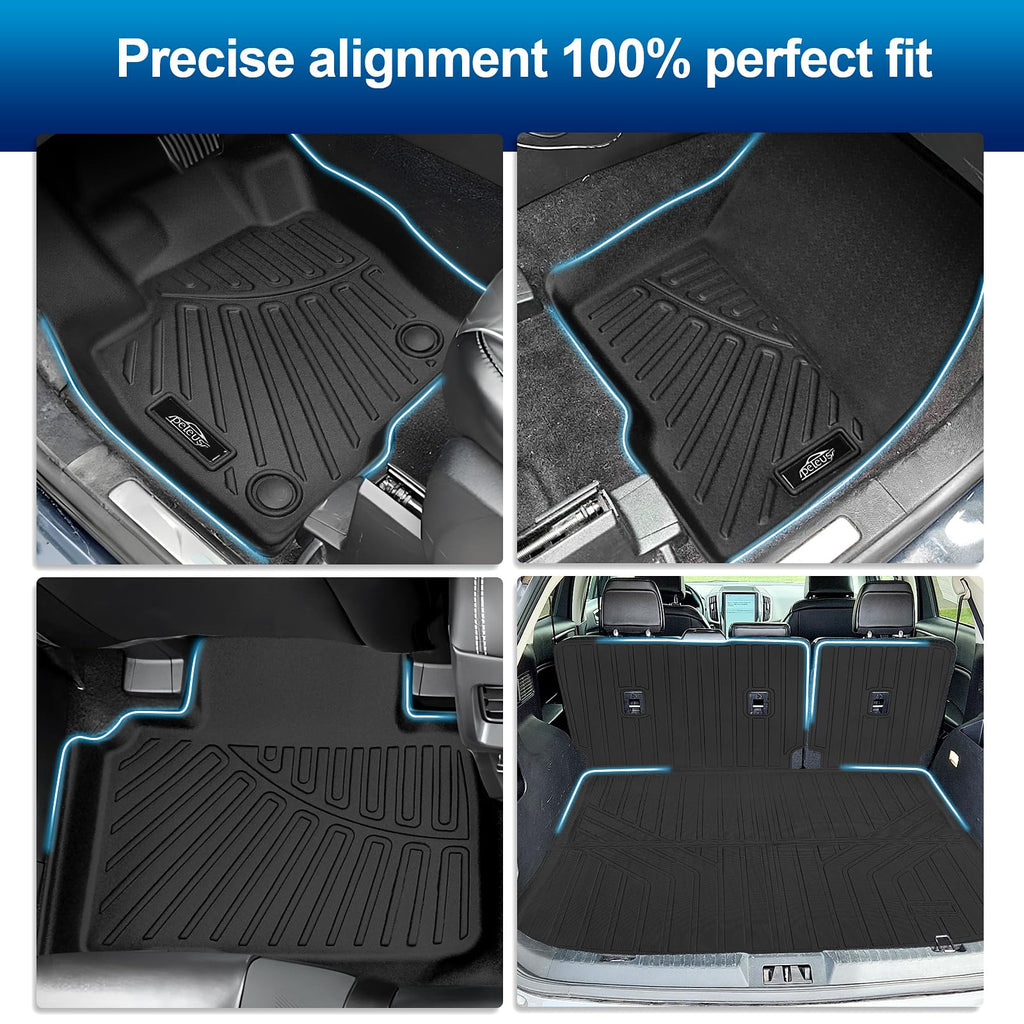 PELEUS Floor Mats for Toyota 4Runner 2003-2009 (4th Gen), All Weather Custom Fit Car Mats & Cargo Liner Set, Odorless TPE Heavy Duty Protection Accessories, Black (Only 5-Seat Models)