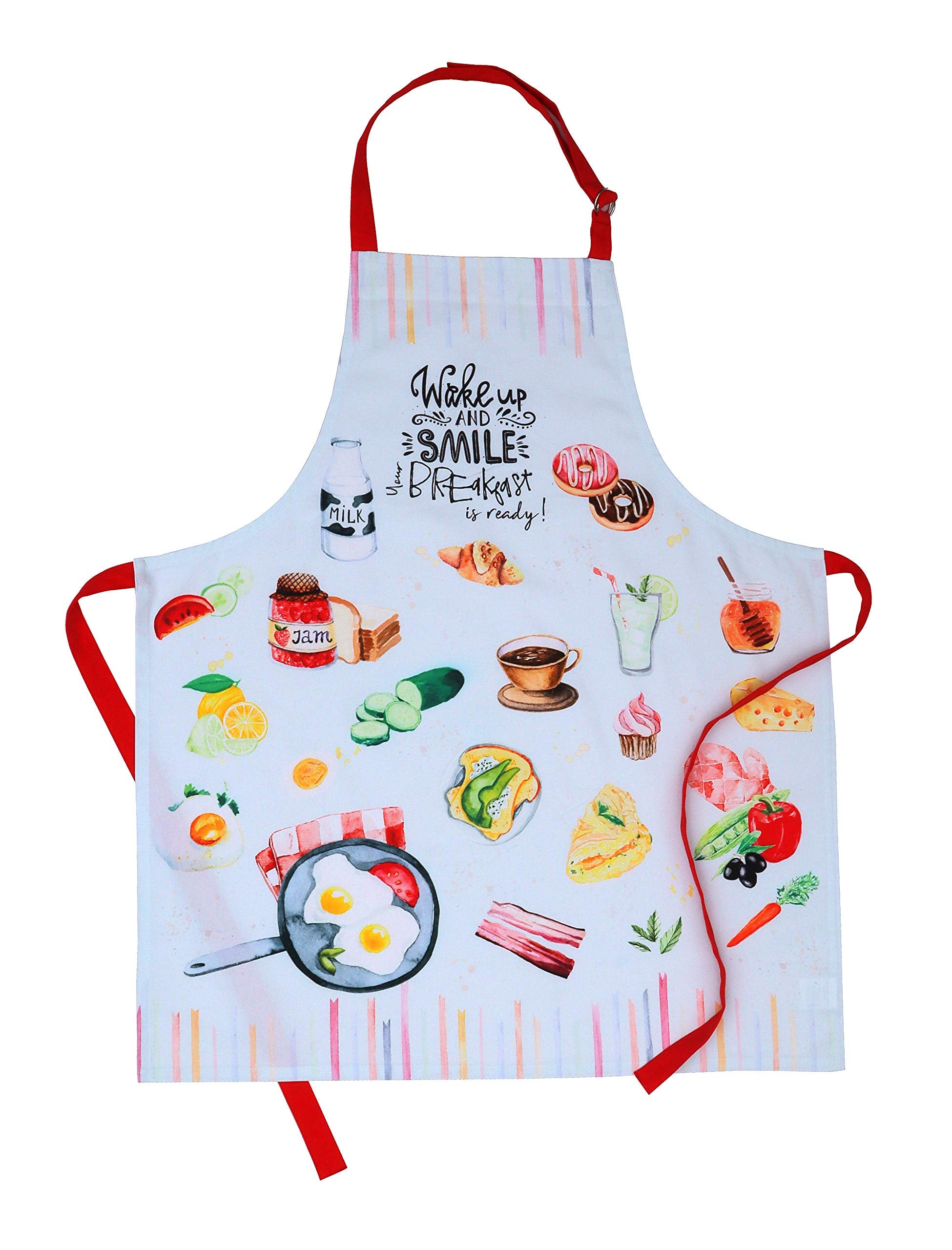 AMOUR INFINI Cotton Aprons for Women with Pocket, Adjustable Strap & Waist Ties - Washable Aprons for Baking, Cooking, Gardening (27.5 x 33 Inches - Blooming Floral)