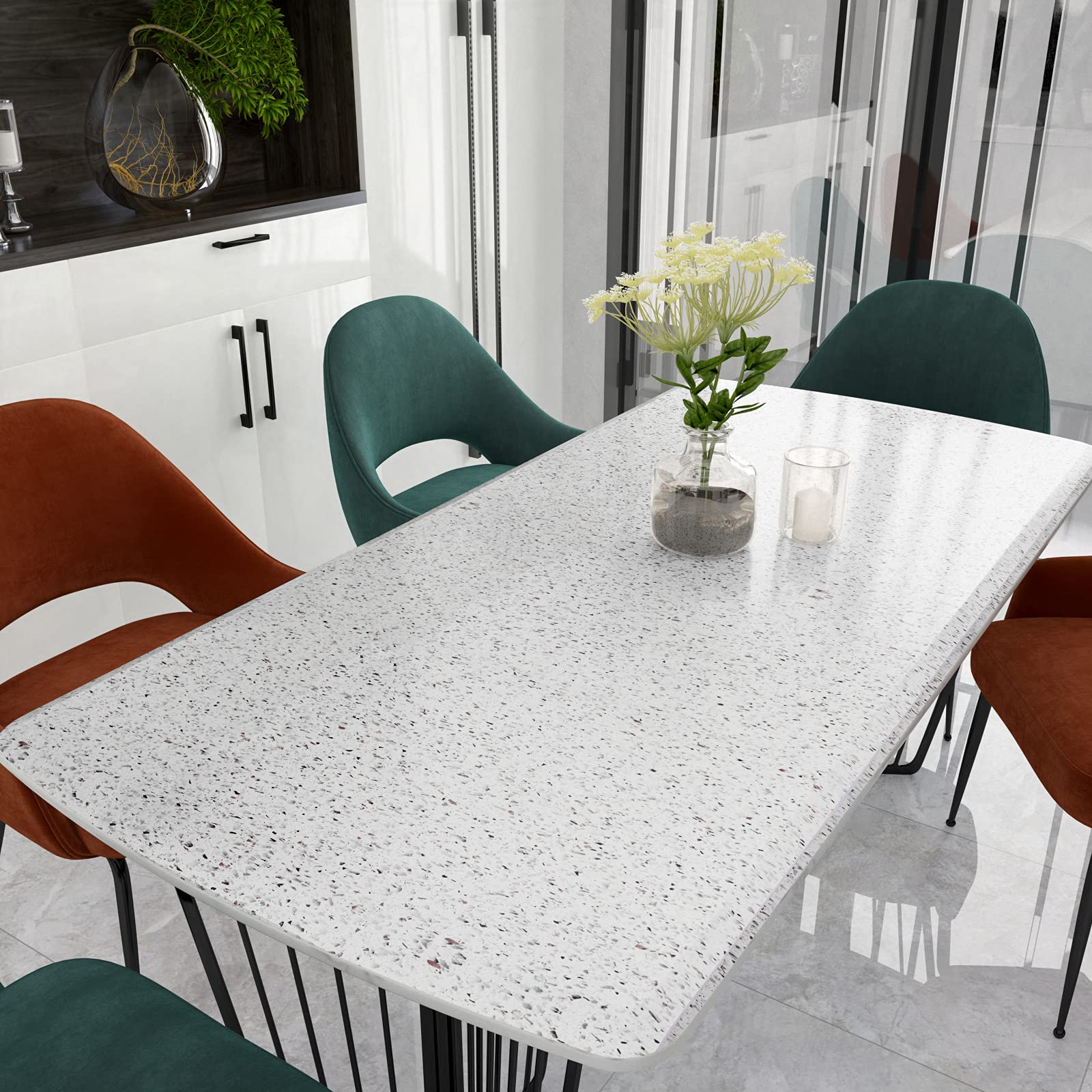 VEELIKE 15.7''x118'' Granite Contact Paper for Countertops Waterproof Self Adhesive Granite Wallpaper Peel and Stick Countertops for Kitchen Bathroom Counter Top Removable Decorative Vinyl Film