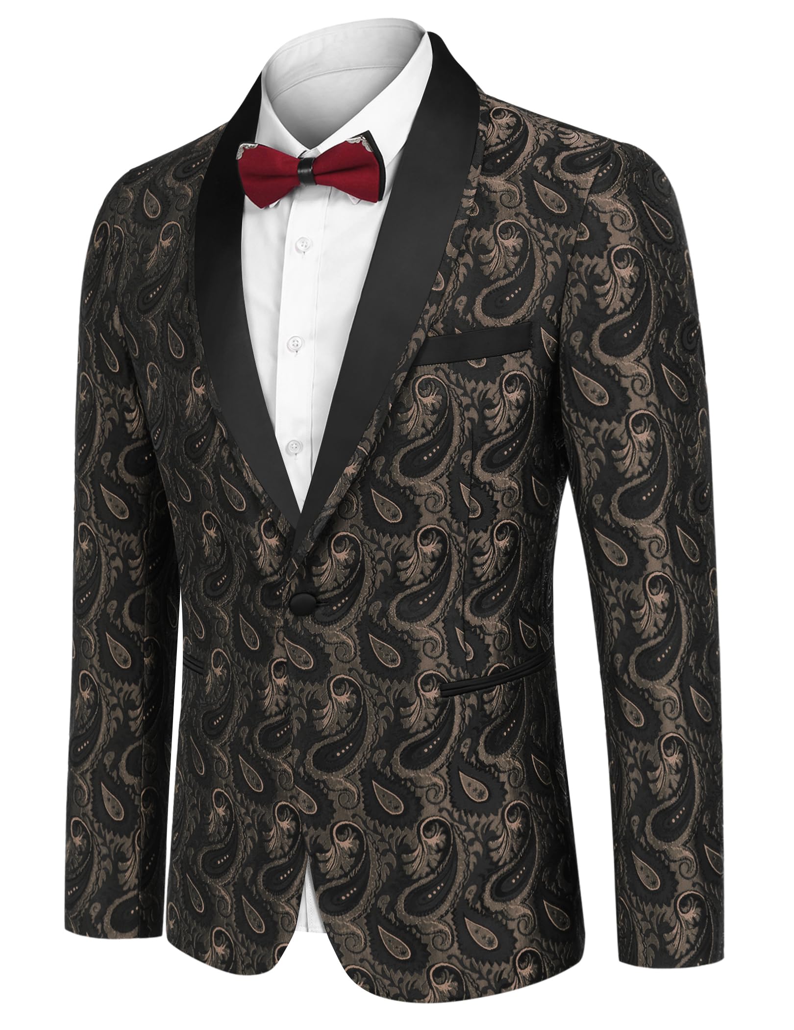 COOFANDY Men's Floral Tuxedo Suit Jacket Slim Fit Dinner Jacket Party Prom Wedding Blazer Jackets
