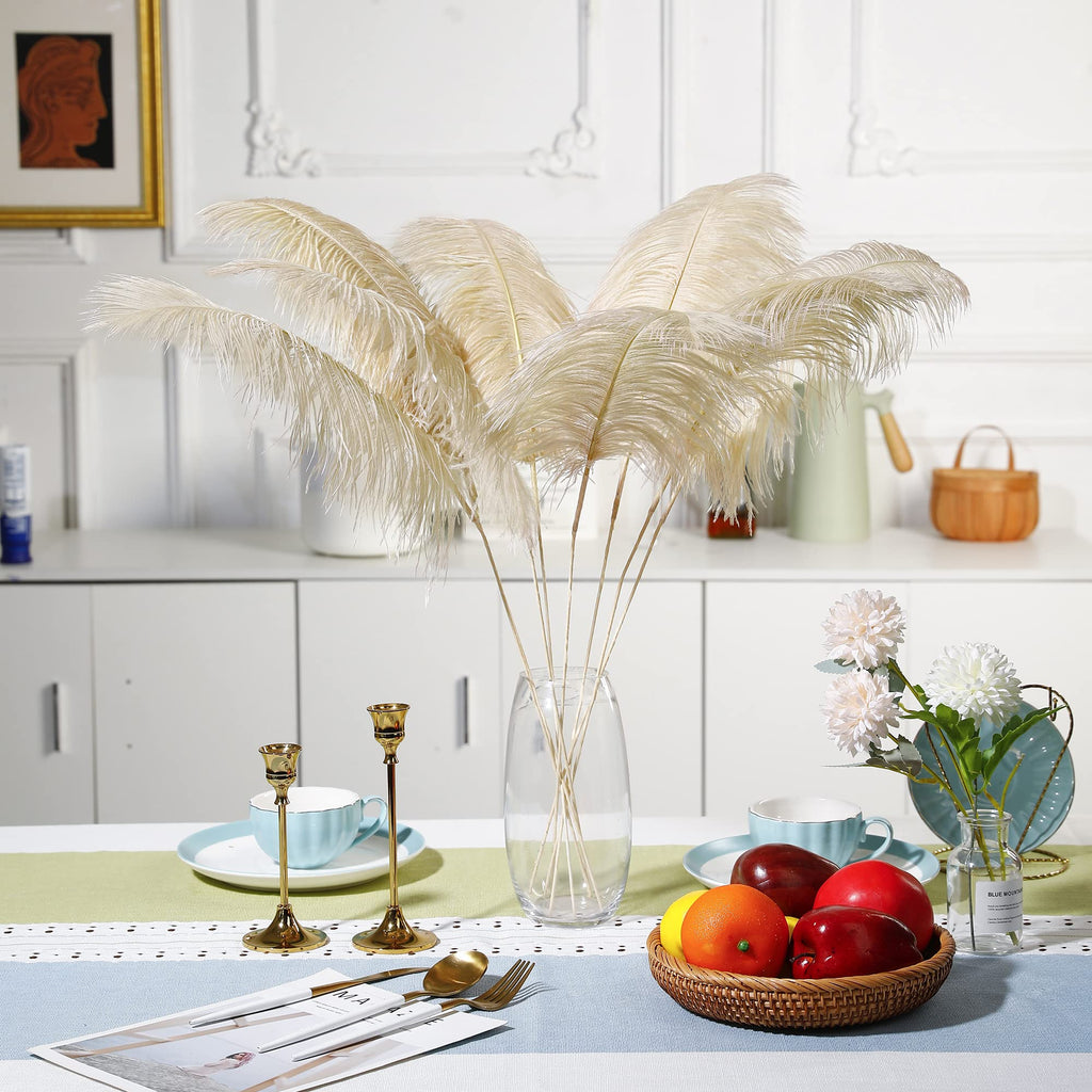 Ballinger Black Ostrich Feathers Bulk - Making Kit 12Pcs 16-18inch Large Ostrich Feathers for Floral Arrangement, Vase, Wedding Party Centerpieces and Halloween Home Decor