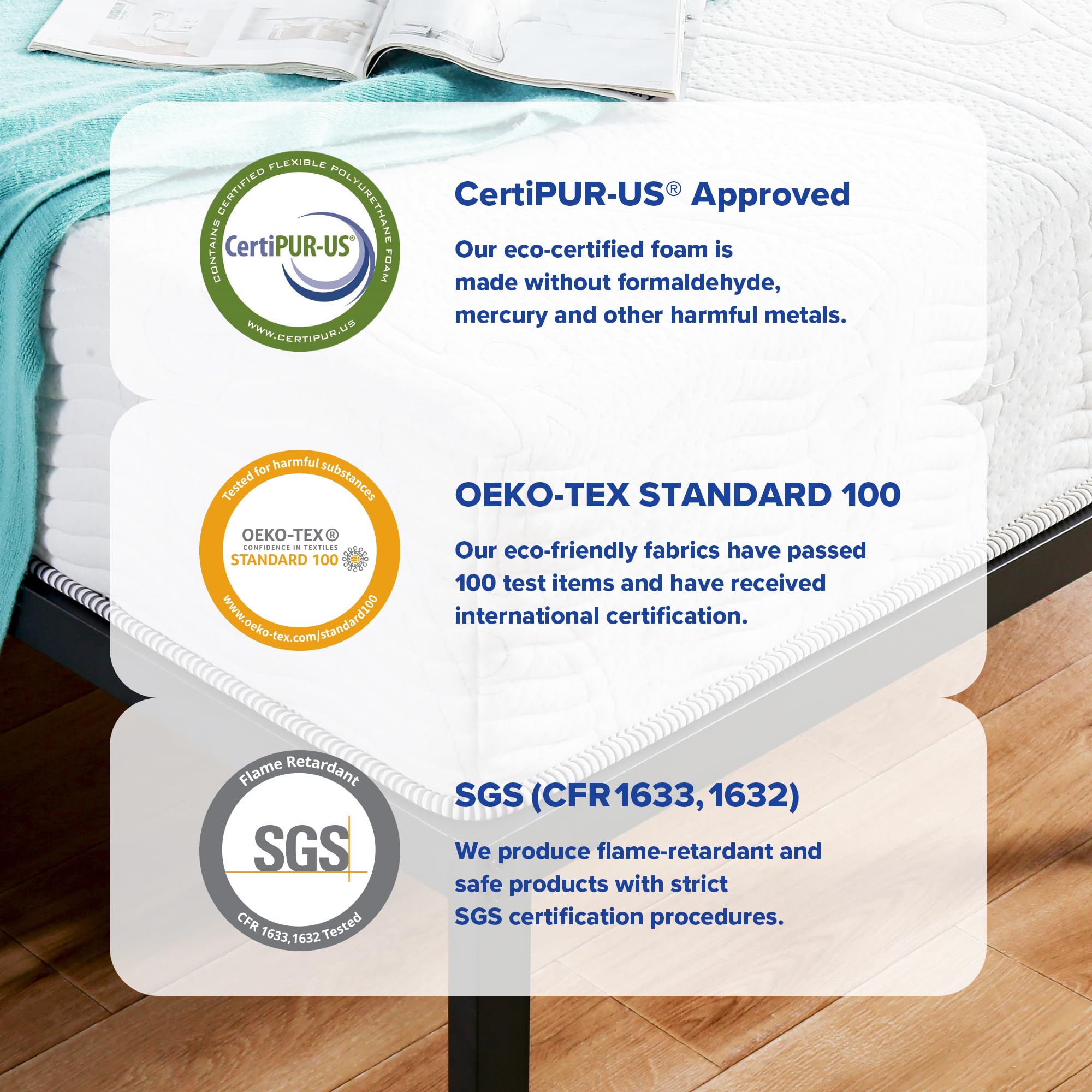 Olee Sleep Full Mattress, 10 Inch Support Cloud Hybrid Mattress, Gel Infused Memory Foam, Pocket Spring for Support and Pressure Relief, CertiPUR-US Certified, Bed-in-a-Box, Soft, Full Size