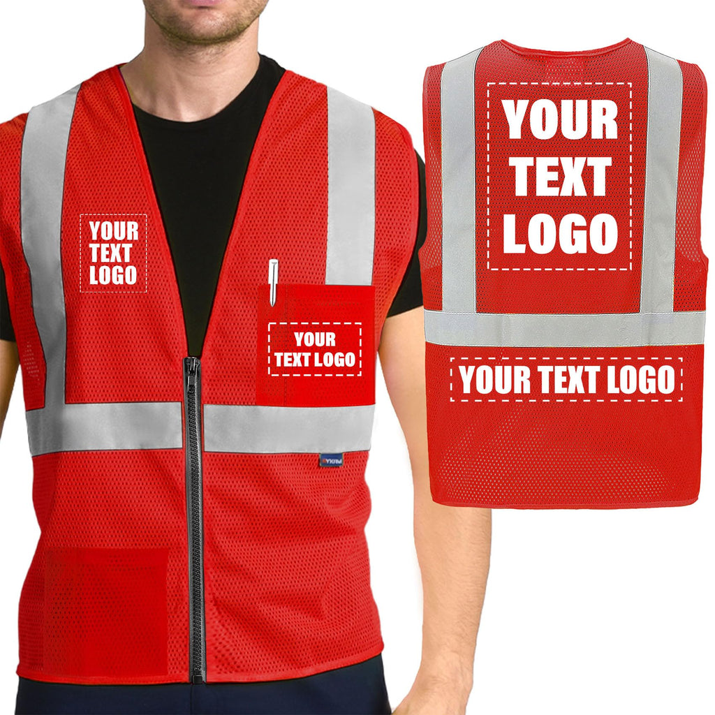 AYKRM 2 Pocket Mesh High Visibility Reflective Safety Vest for men & Women ANSI/ISEA 107 Standards