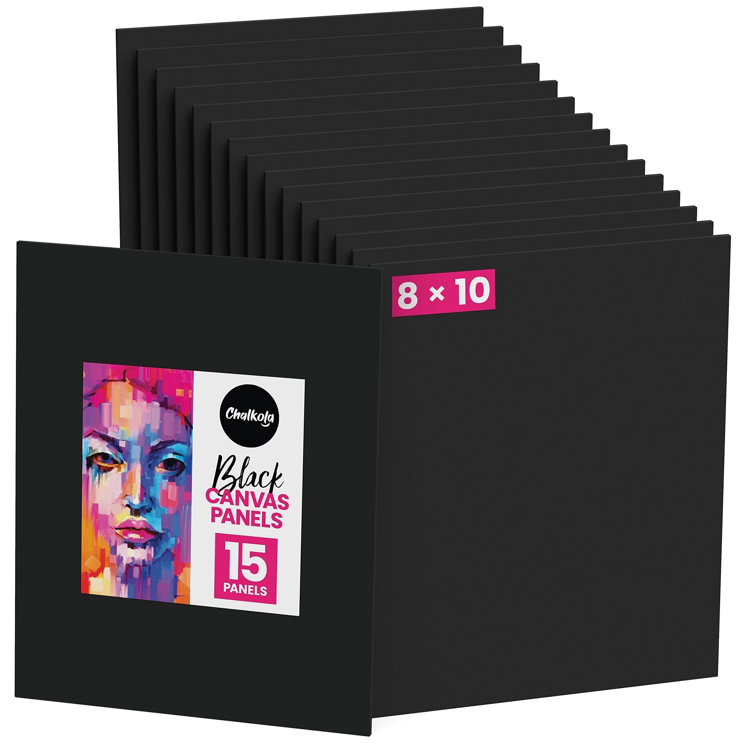 Chalkola Paint Canvas Panels 5x7 inch (15 Pack) for Acrylic Painting & Oil Art, Primed 100% Cotton Boards, Acid-Free for Professional Artists, Hobby Painters, Kids & Beginners