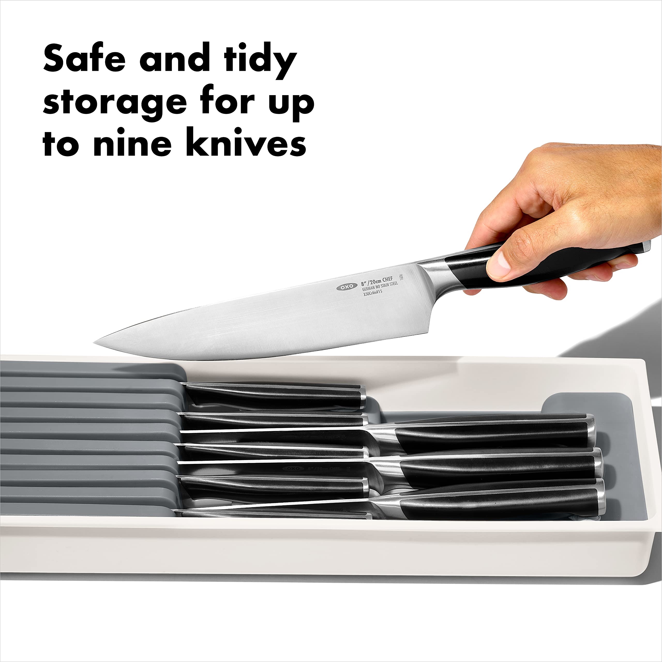 OXO Good Grips Drawer, Large Expandable Kitchen Tool Organizer, White