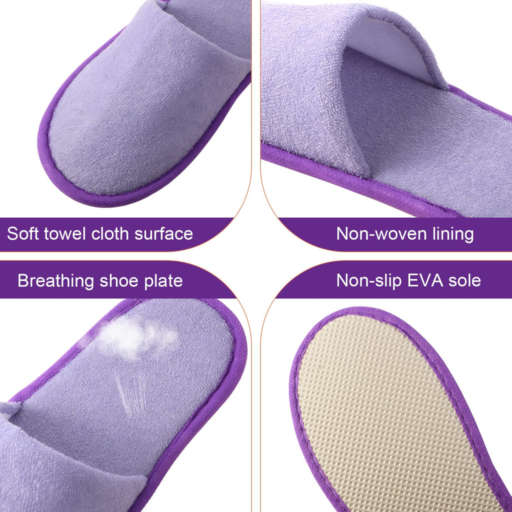Geyoga 24 Pairs Disposable Slippers for Guests Bulk 2 Size Cotton Soft Spa Hotel House Slippers for Women Men Wedding Party Shoeless Home Indoor Travel