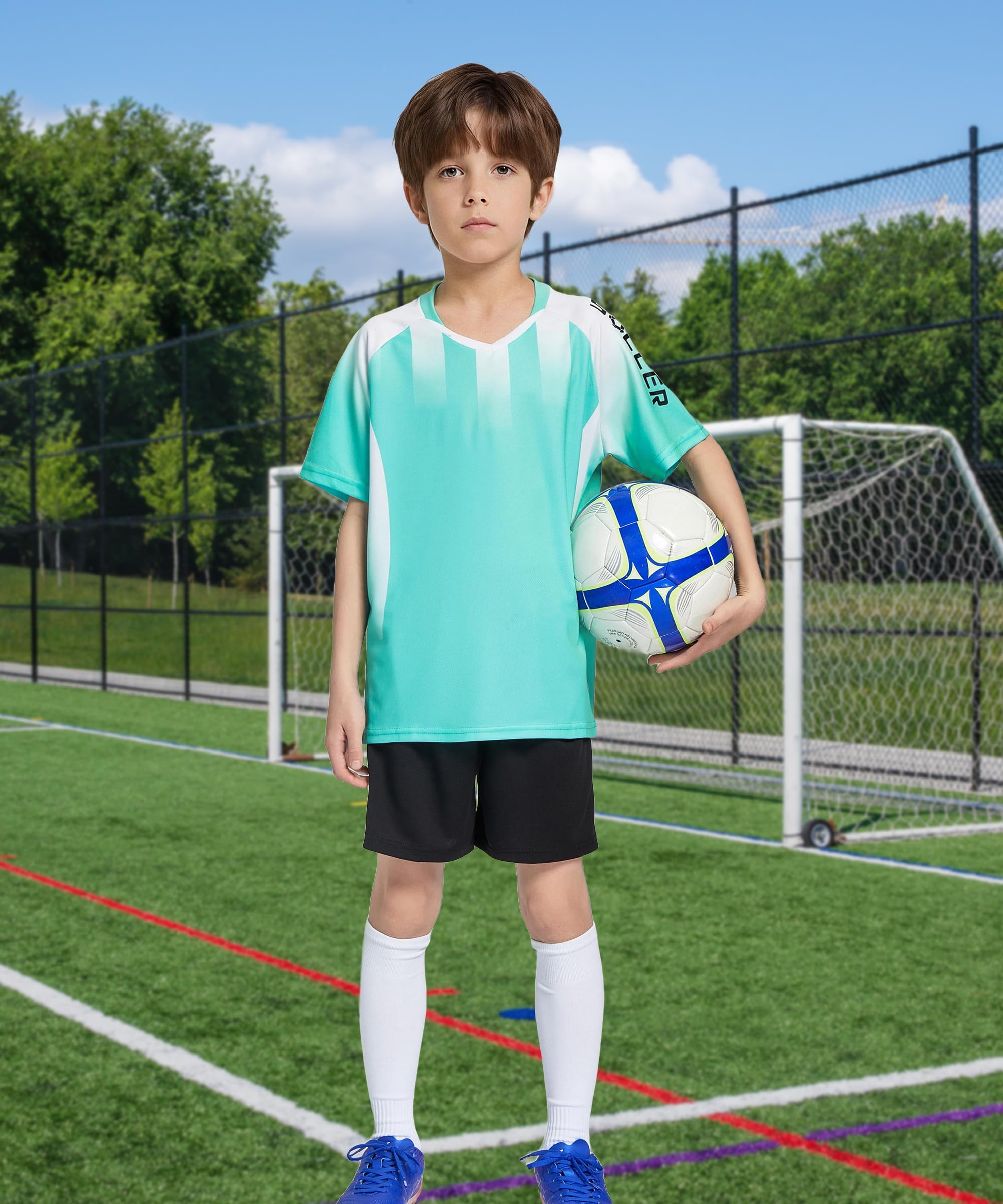 M2C Boys 2-Pack Jersey Soccer Knit Set Sport Team Uniform Shirt and Shorts