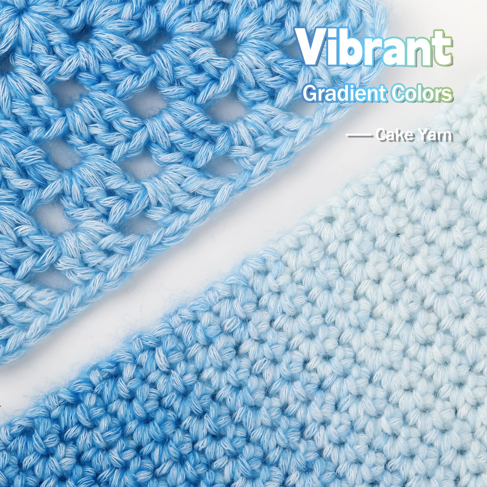 Katech Fairyland Yarn for Crocheting Knitting-Gradient Yarn Cake-4 Pack of 100g/3.52 oz-Soft DK Light Weight #3-60% Cotton 30% Acrylic 10% Wool-Perfect for Scarves, Shawls, Blankets and Garments(A)