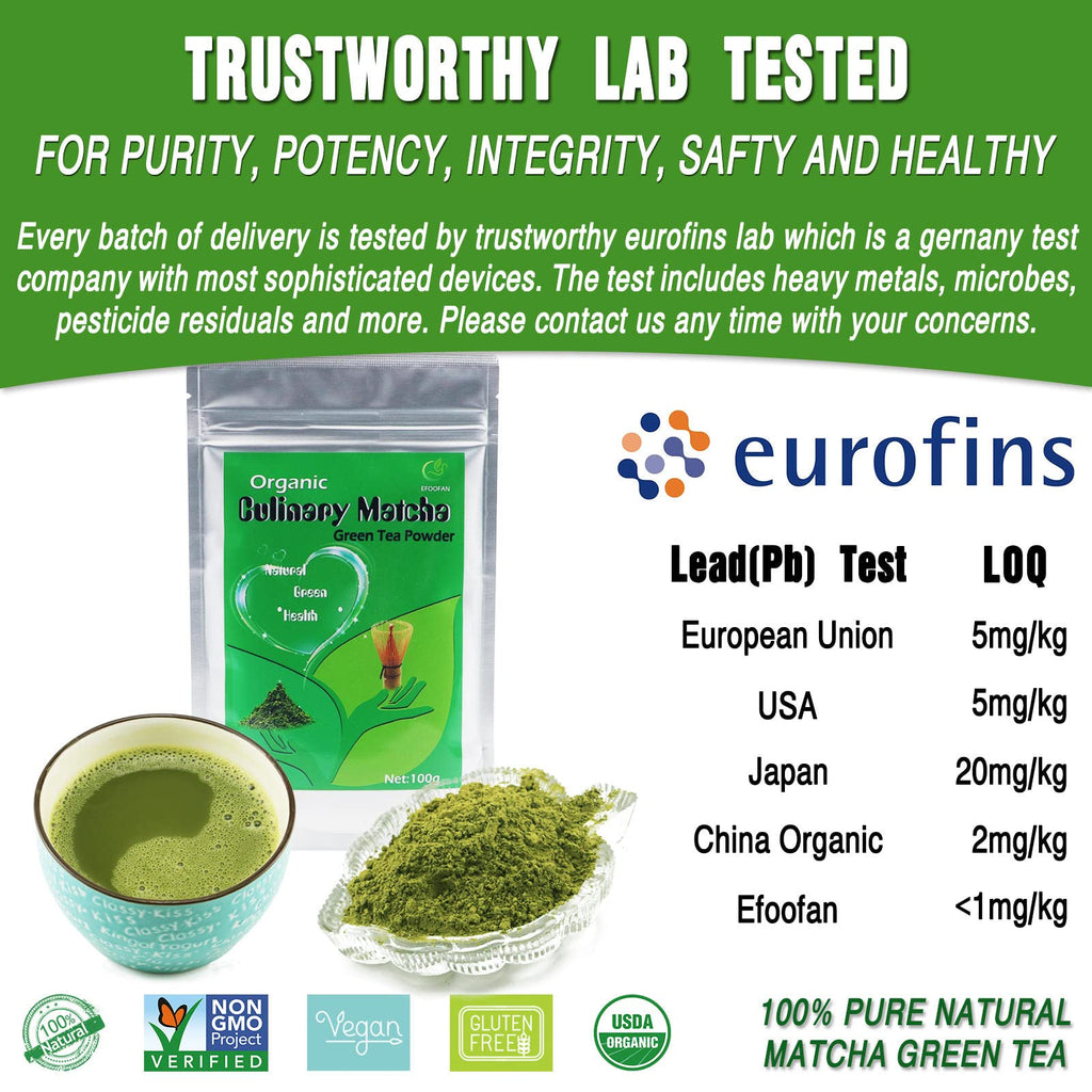 EFOOFAN USDA & COR Certified Organic Ceremonial Grade Matcha Powder – First Harvest Shade-Grown Tencha from Hangzhou, Vibrant Jade Green & Smooth Umami, No Sugar, Ideal for Traditional Tea or Latte (45g Tin)