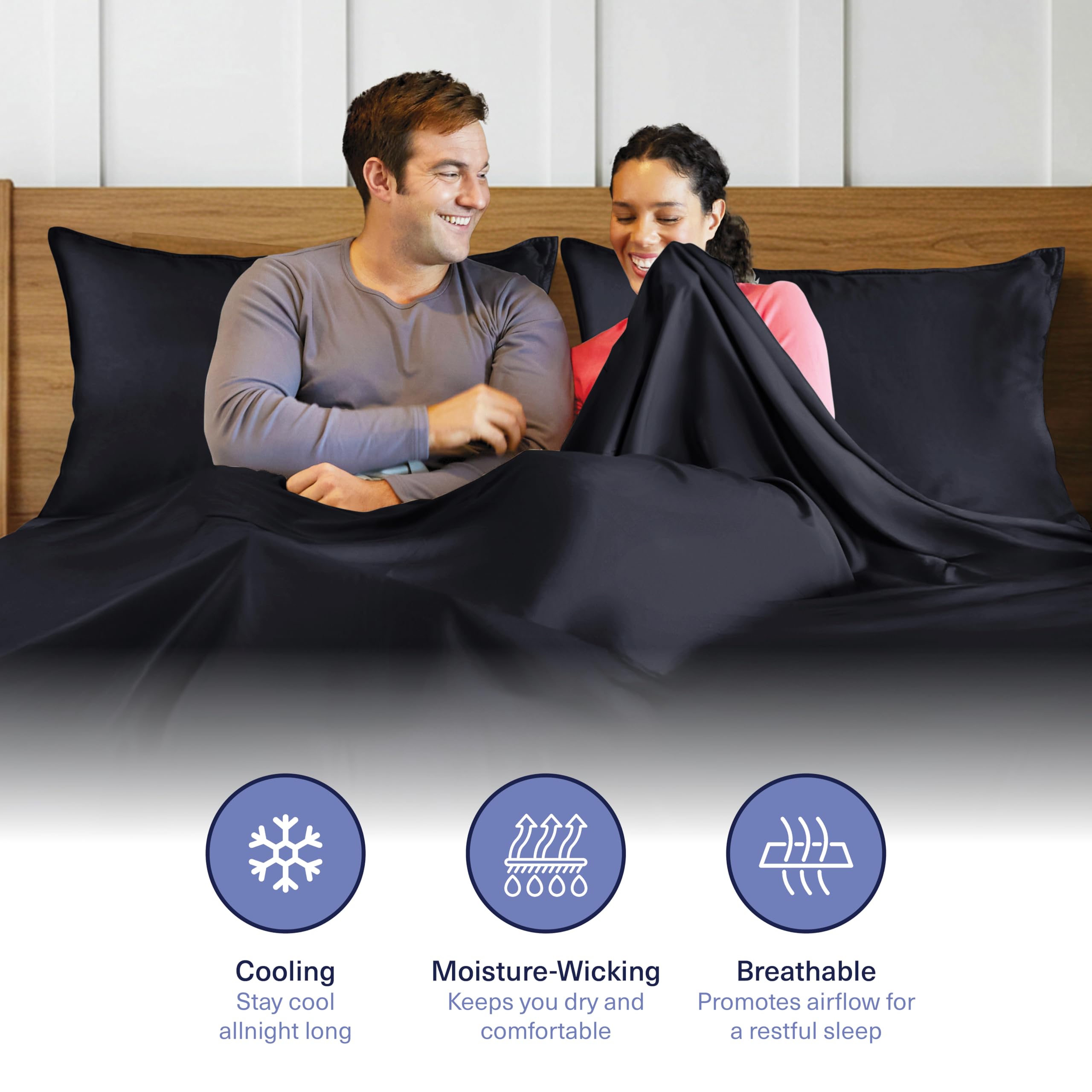 Kickoff Viscose Bamboo Fitted Sheet Twin Size, 100% Organic Cooling Sheets Fitted ONLY Viscose Bamboo Sheets Twin Size Bed Sheet for Hot Sleepers, Extra Deep Pocket, 4 Corner Strap (T, Onyx Black)