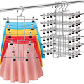 Closet Organizers and Storage, 6 Tier Storage and Organization Pants Hangers Space Saving, Metal Skirt Hangers with Adjustable Clip, 360° Swivel Hook, Dorm Room Essentials for College Students Girls