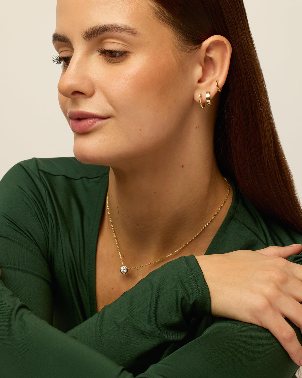 PAVOI Gold Hoop Earrings for Women - 14K-18K Yellow Gold Plated 925 Sterling Silver - Hypoallergenic 3-Pair Small Hoop Earings Set with Cubic Zirconia - Rope Teardrop & Chunky Huggie Styles Earscape Piercings