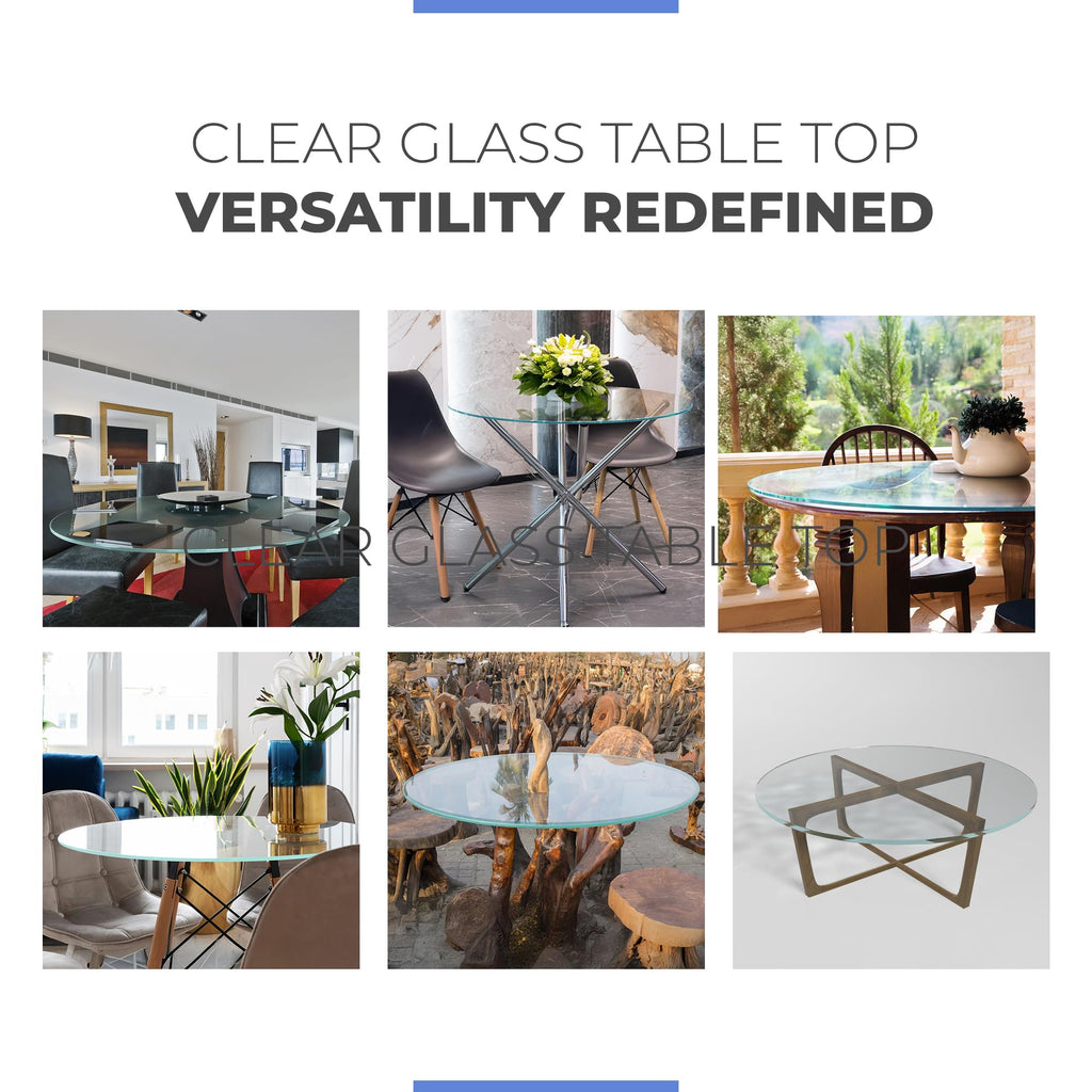 12" Inch Round Glass Table Top 1/2" Thick Tempered Beveled Edge by Fab Glass and Mirror