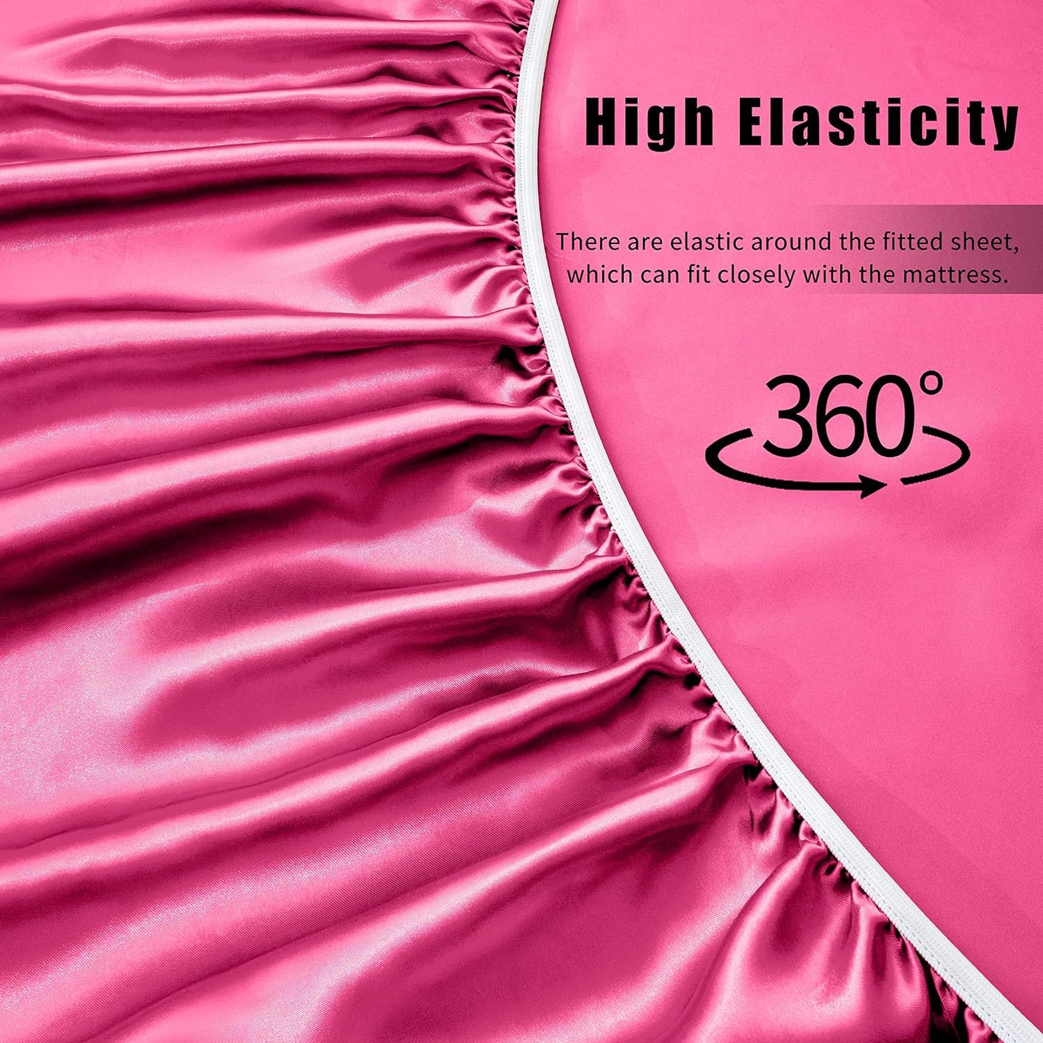 VACVELT 3pcs Beige Satin Sheets Twin Size Bed Set, 15 Inch Deep Pocket Silky Satin Sheet Set, Soft Satin Bedding Set Cooling & Luxury Bed Sheets, 1 Fitted Sheet + 1 Flat Sheet + 1 Pillowcase