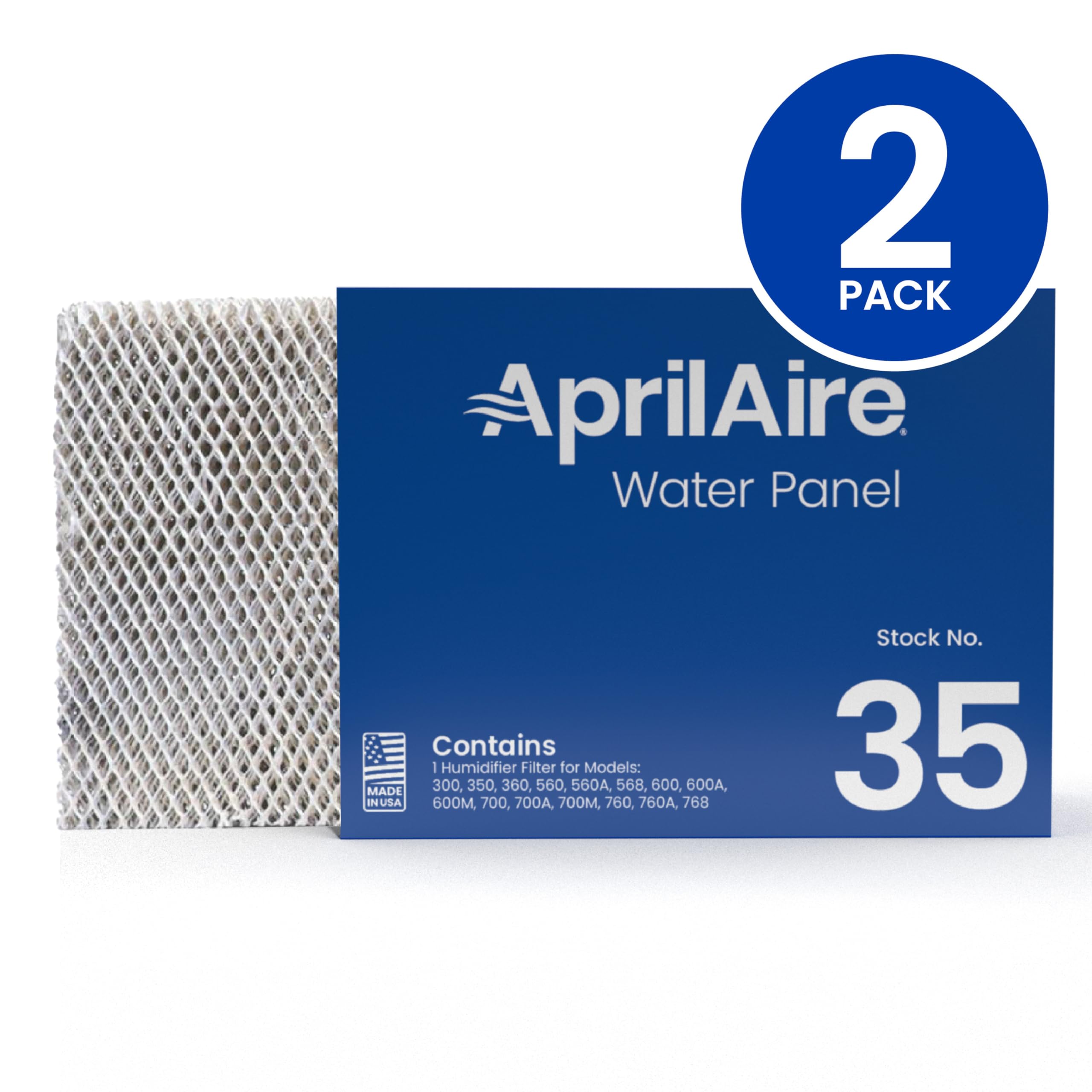 AprilAire 35 Water Panel Humidifier Filter Replacement for AprilAire Whole-House Humidifier Models 300, 350, 360, 560, 560A, 568, 600, 600A, 600M, 700, 700A, 700M, 760, 760A, 768 (Pack of 1)