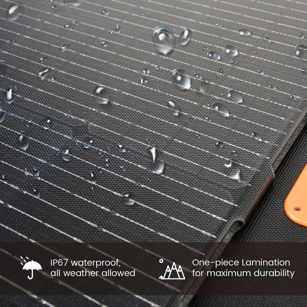 Portable Solar Panel 80 Watt for Power Station, IP67 Waterproof Foldable Solar Cell Solar Charger w/ XT60 Anderson DC 8mm 7909 5521 Connector for Camping, RV, Off Grid Living