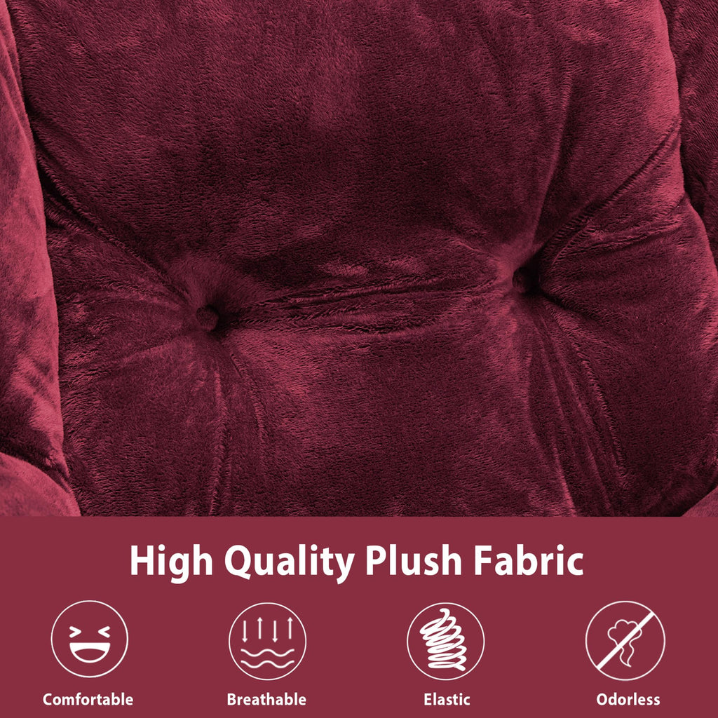 Youtanic Lazy Chair with Folding Ottoman, Accent Chair Velvet Upholstered with Metal Structure and Non-Slip Pads, Sofa Armchair with Footrest and Side Storage Bag for Dorm, Room, Office, Beige