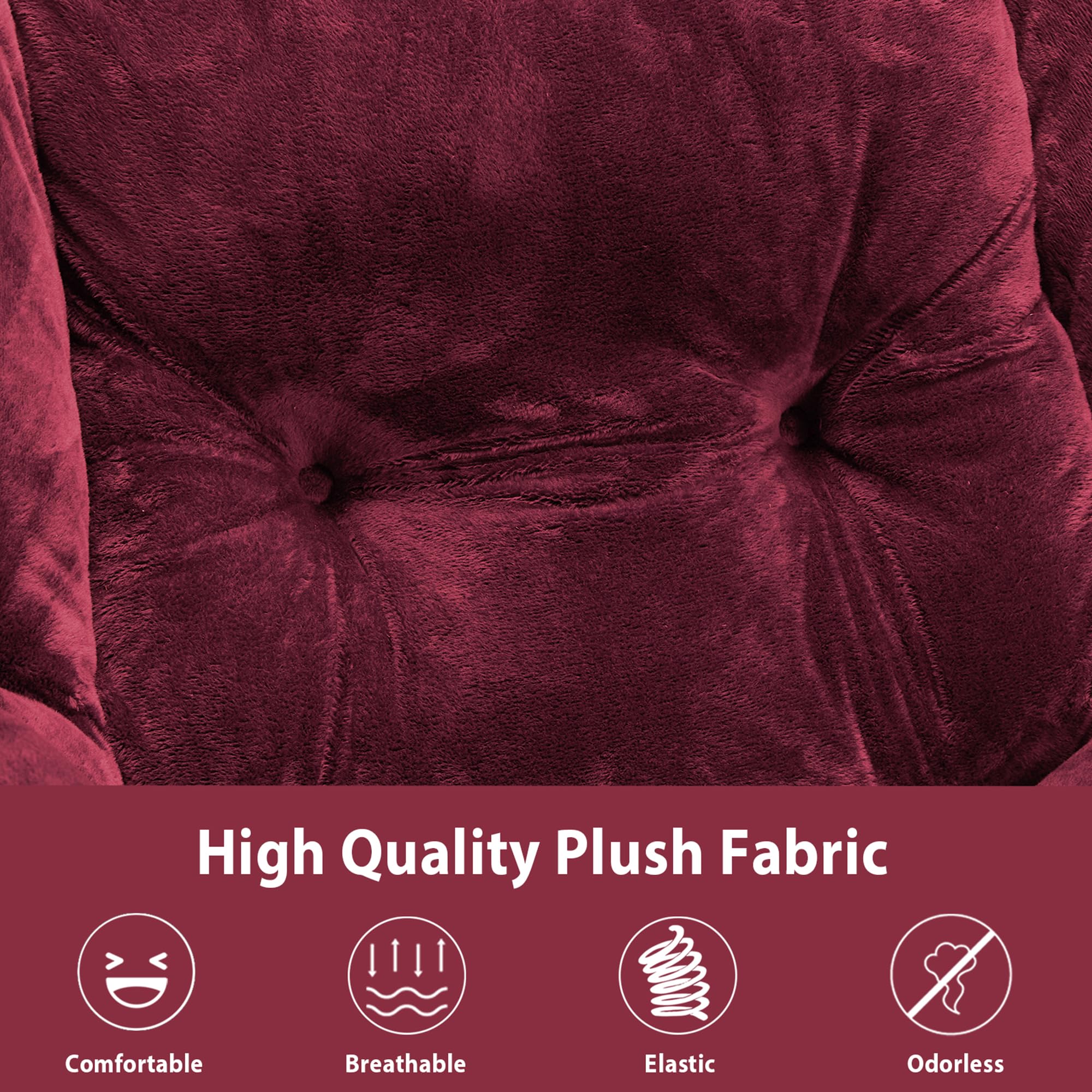 Youtanic Lazy Chair with Folding Ottoman, Accent Chair Velvet Upholstered with Metal Structure and Non-Slip Pads, Sofa Armchair with Footrest and Side Storage Bag for Dorm, Room, Office, Beige