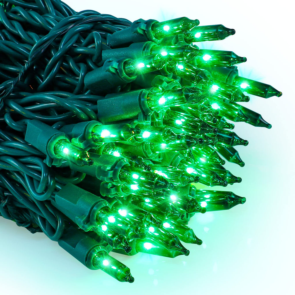 Christmas Lights Indoor Outdoor, 2PACK 13FT 50-count Lights Incandescent Mini valentine's day String Light, 120V Certified Green Wire Light for Xmas Tree, Patio, Holiday, Party, Home, Garden Decor,Red
