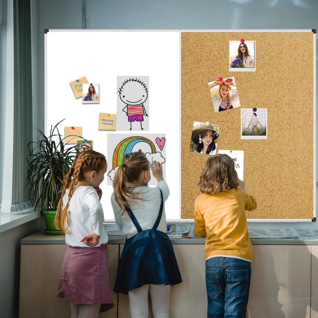 XBoard 24 x 18 Inch Wall-Mounted Office Cork Board, Notice Bulletin Board with Aluminum Frame