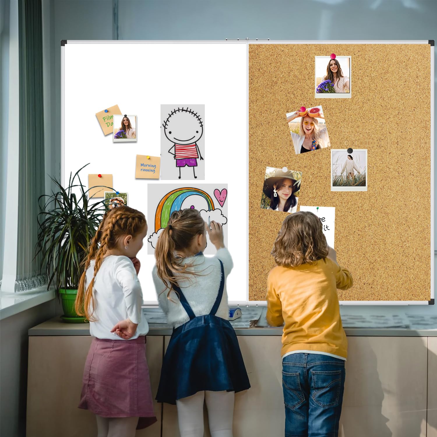 XBoard 24 x 18 Inch Wall-Mounted Office Cork Board, Notice Bulletin Board with Aluminum Frame