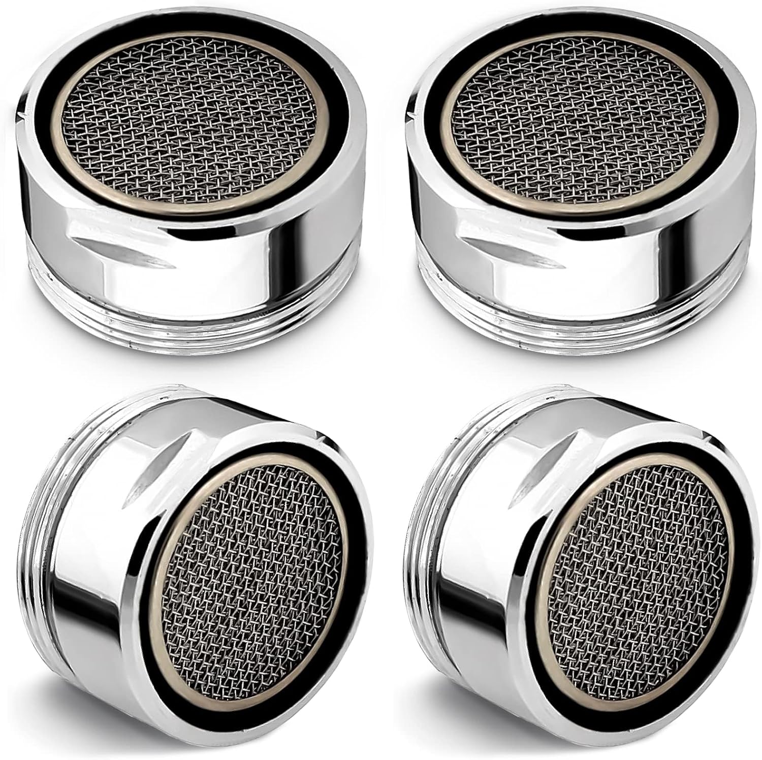 4Pcs Bathroom Faucet Aerator Replacement - 15"/16" 24mm Kitchen Bathroom Sink Attachment High Flow Aerator for Sink Faucet Aerators M24 Male Thread