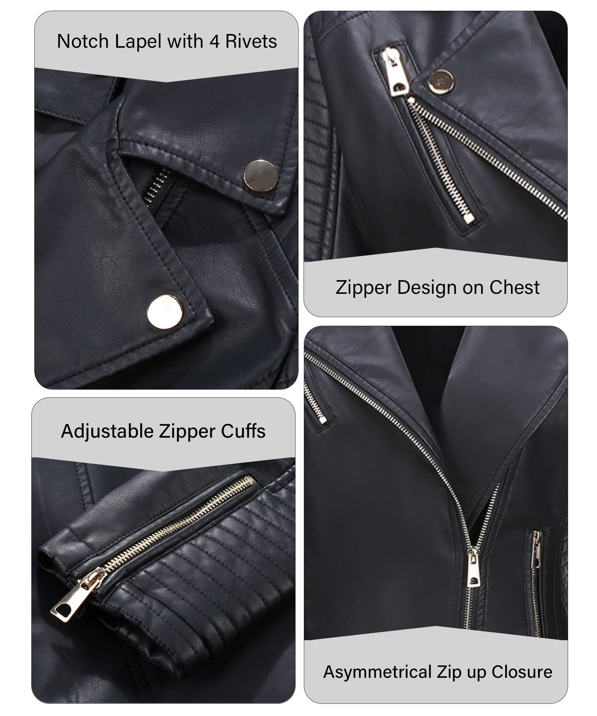 Bellivera Women's Faux Leather Casual Jacket 2026 Spring Trendy Motorcycle Outfits Lightweight Classic Coat