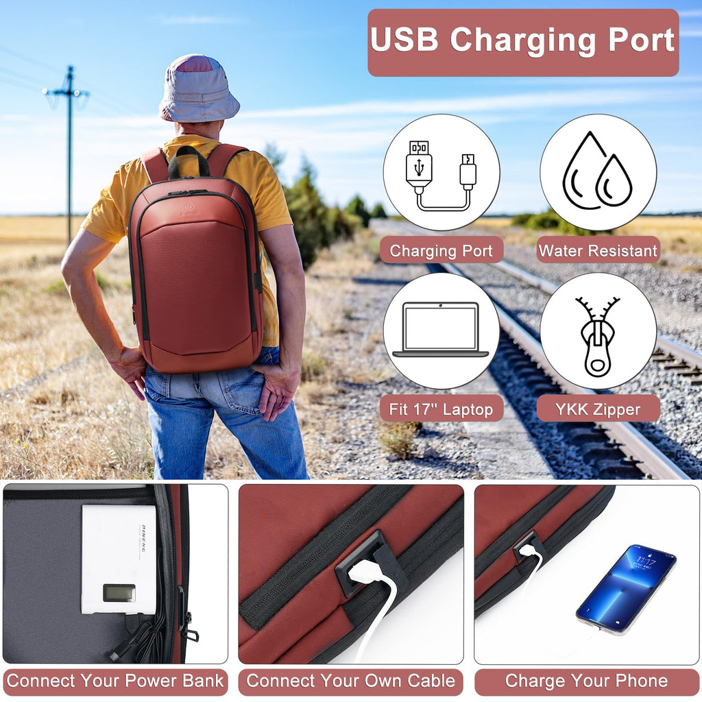 hk Business Backpack for Men 15.6 Inch,Slim & Expandable Waterproof Travel Laptop Backpack, Anti-Theft Lightweight Work Computer Bag, College Laptop Backpacks Gifts for Men Women-Black