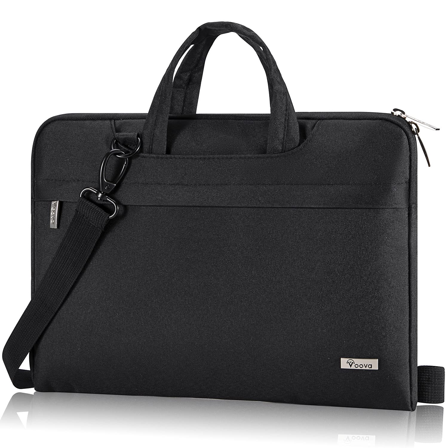 Voova Laptop Bag 13 14 Inch, Waterproof Computer Sleeve Carrying Case with Shoulder Straps & Handle Compatible with Macbook Air 13 M2/M3/M4, MacBook Pro 13/14, HP Dell Lenovo Chromebook 14, Black
