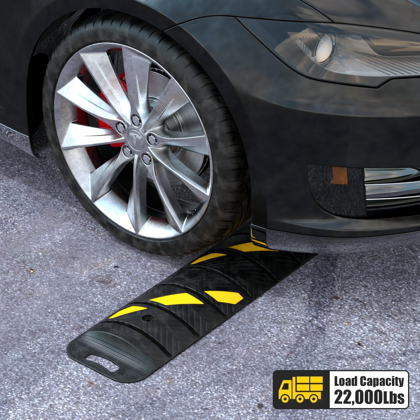 72" x 10" x 2" inch Portable Speed Bump Hump, 6' Feet Durable Collapsible Road Safety Bumps, Vehicles Hump Bumps for Asphalt Concrete Gravel Garage Driveway Roads Parking (72" Curlable Bump)