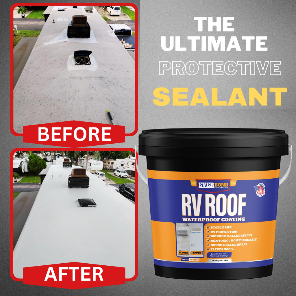 EverBond Multipurpose Primer - Primer for Roof Coatings - Use on EPDM Rubber, Wood, Fiberglass, Concrete, and Metal Surfaces - Easy to Apply on RVs, Campers, and Trailers - 1 Gallon