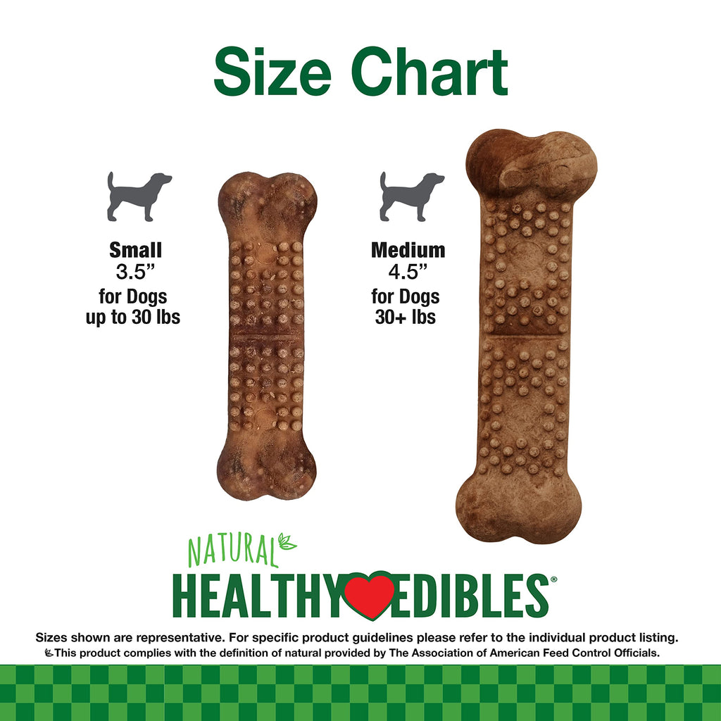 Nylabone Healthy Edibles Natural Dog Chews Long Lasting Chew Treats for Dogs, Roast Beef Flavor, X-Small/Petite (4 Count)
