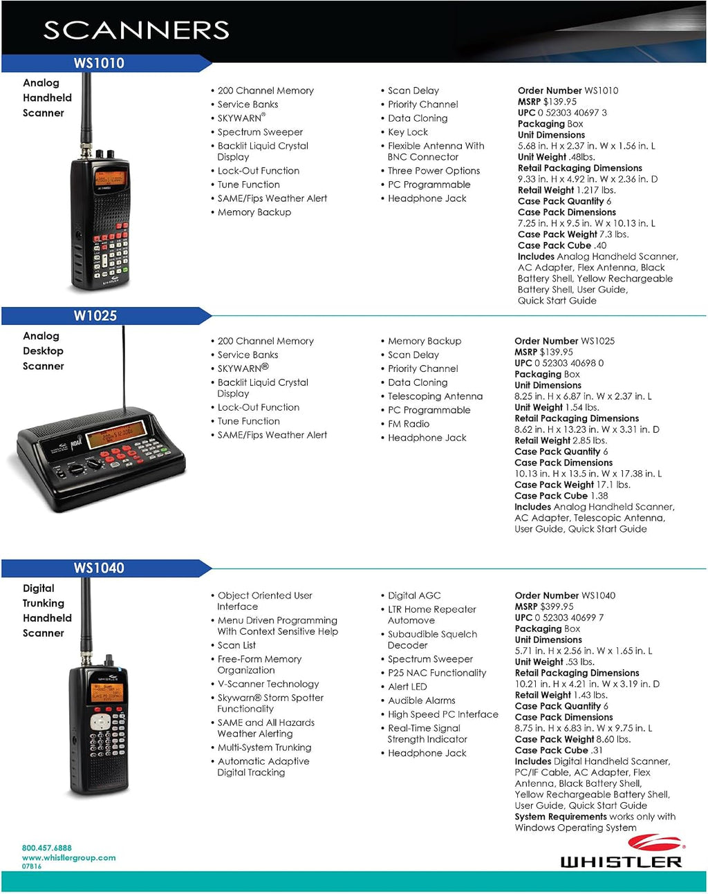 Whistler WS1025 Analog Desktop Scanner – Programmable Police/Fire/Weather Radio with 200 Channels and Backlit LCD Display – Easy-to-Use Base Unit – Black