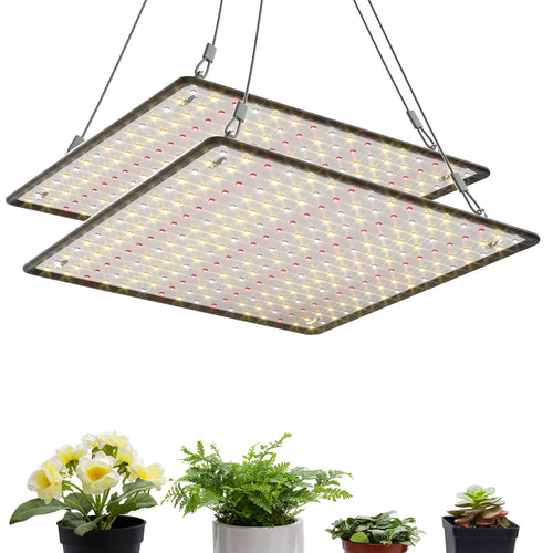 2 Pack LED Grow Light Panel 200W Lamp for Indoor Plants, Full Spectrum with White Blue Red UV IR LEDs for 4x4ft Coverage Grow Tent Greenhouse Veg and Bloom Seedlings Hydroponics