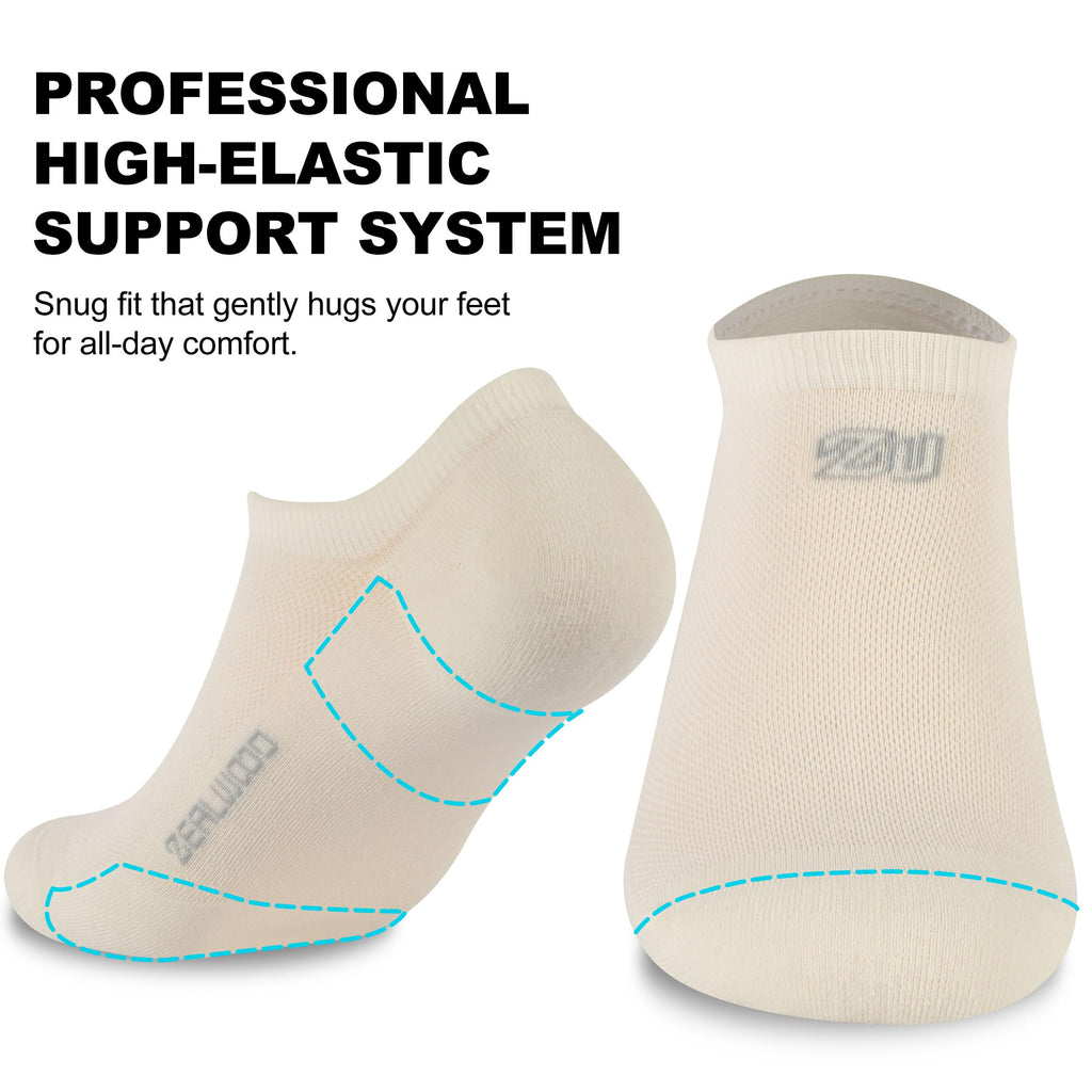 No Show Athletic Socks, ZEALWOOD 3 Pairs Merino Wool Ultra-Light Running Tennis Golf Socks for Men Women