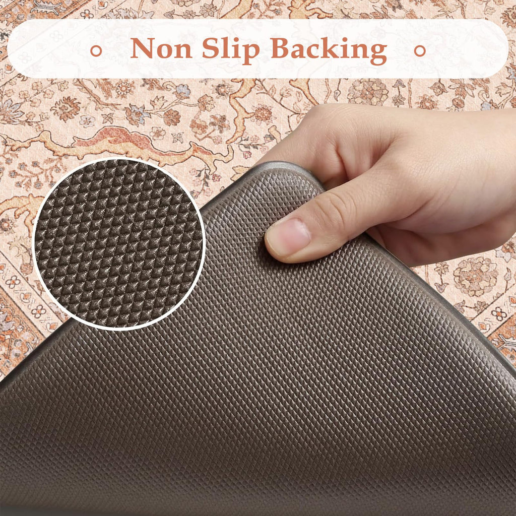 KIMODE Anti Fatigue Kitchen Mats 17"x47"+17"x29", Farmhouse Kitchen Rugs Sets of 2, Cushioned Non Skid Kitchen Mats for Floor, Comfort Kitchen Floor Mats for Sink Laundry Desk Black