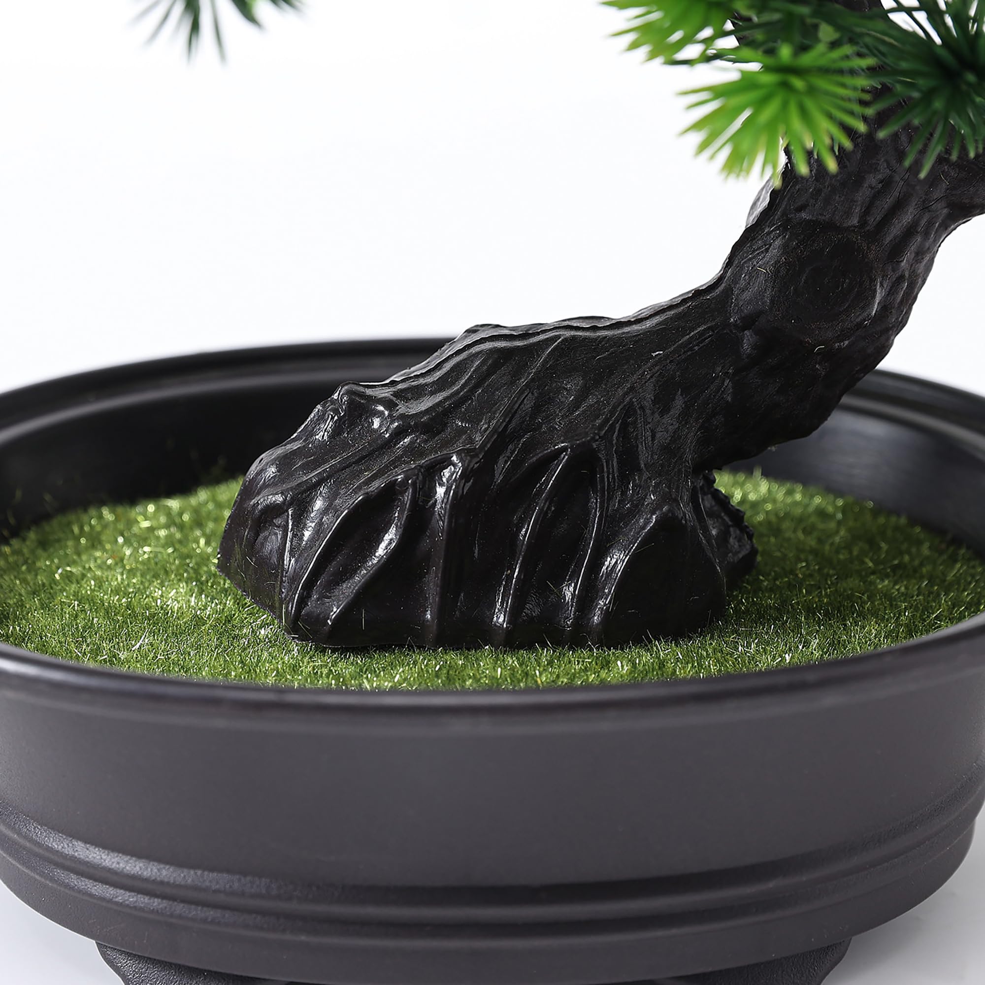 Small Fake Plants Desk Decor Artificial Bonsai with Pot, 9.5" Tall, Green