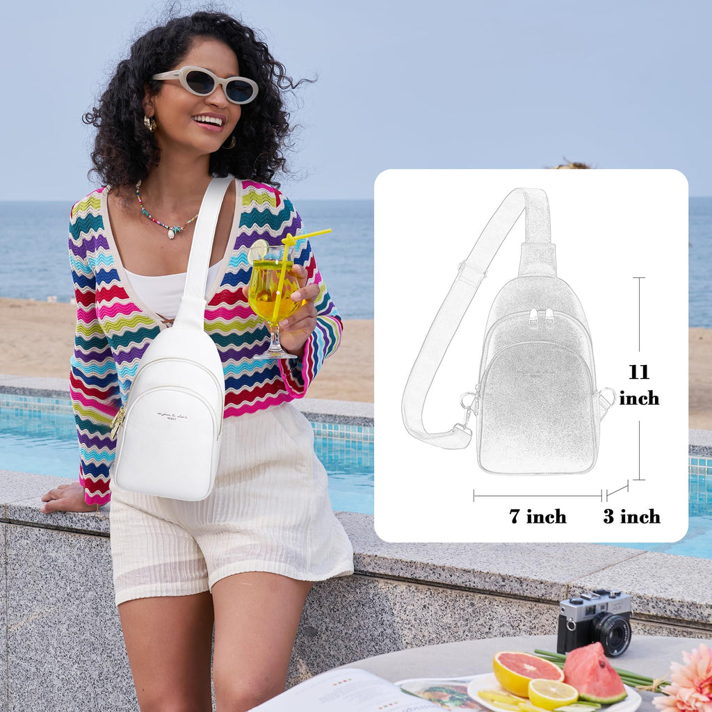 INICAT Small Crossbody Sling Bags Faux Leather Fanny Packs Purses for Women Everyday & Travel