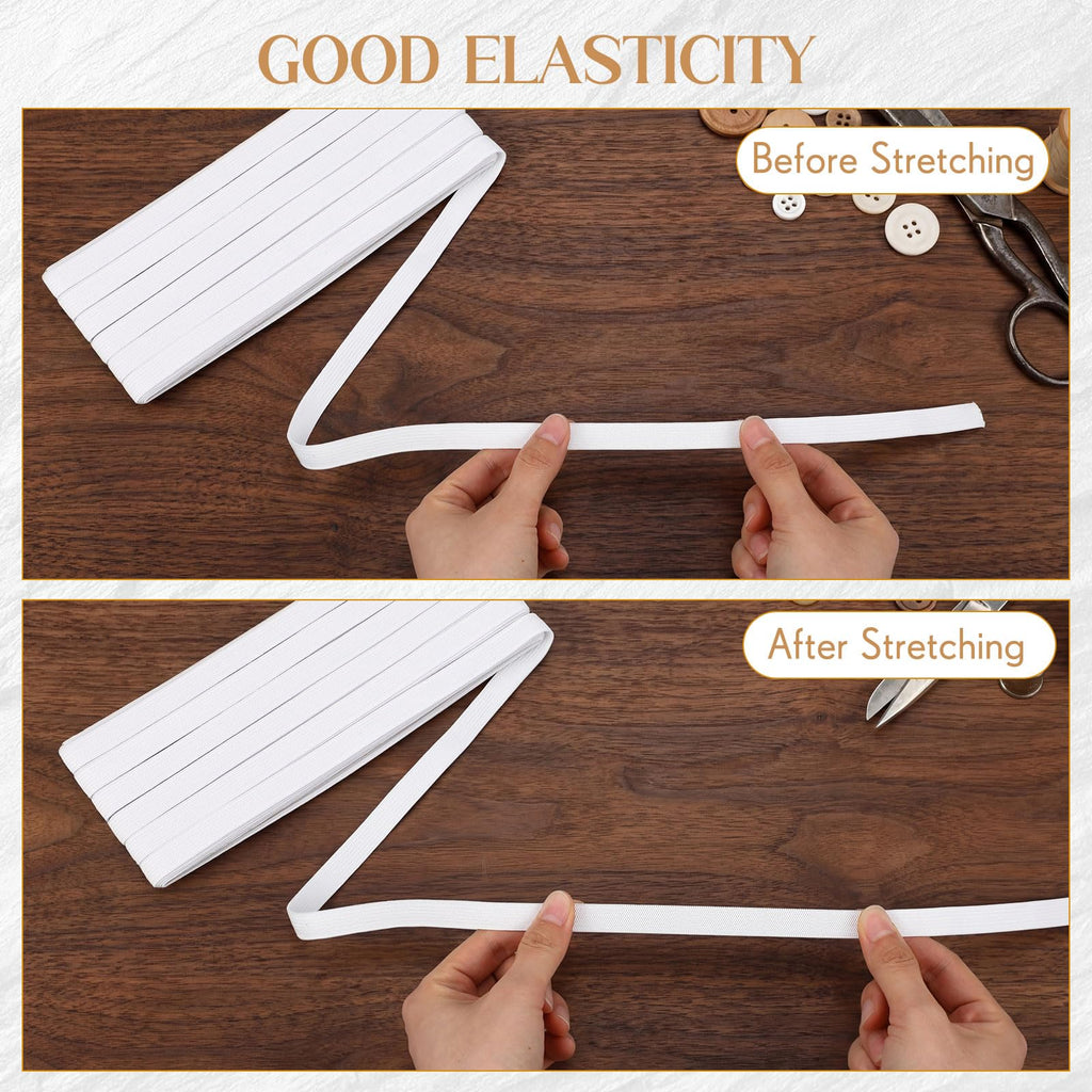 Shappy Elastic for Sewing Knit Elastic Band 1/2 Inch x 11 Yards (Beige)