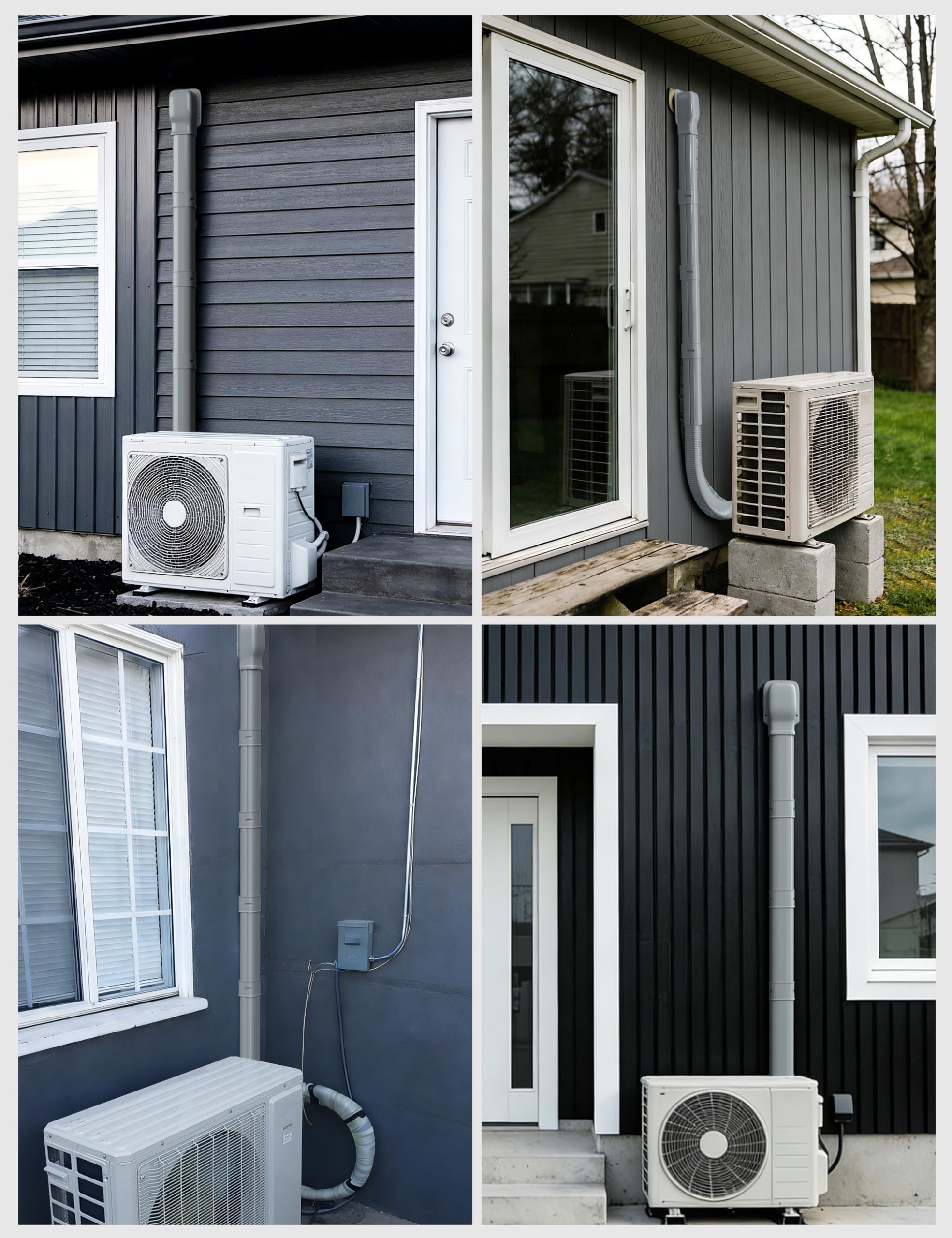 3'' x 9Ft Mini Split Line Set Cover with Flexible Duct, Upgrade PP Decorative Minisplit Lineset Cover Kit, Line Hide for Mini Split, Air Conditioner, Central AC, HVAC and Heat Pumps, Brown