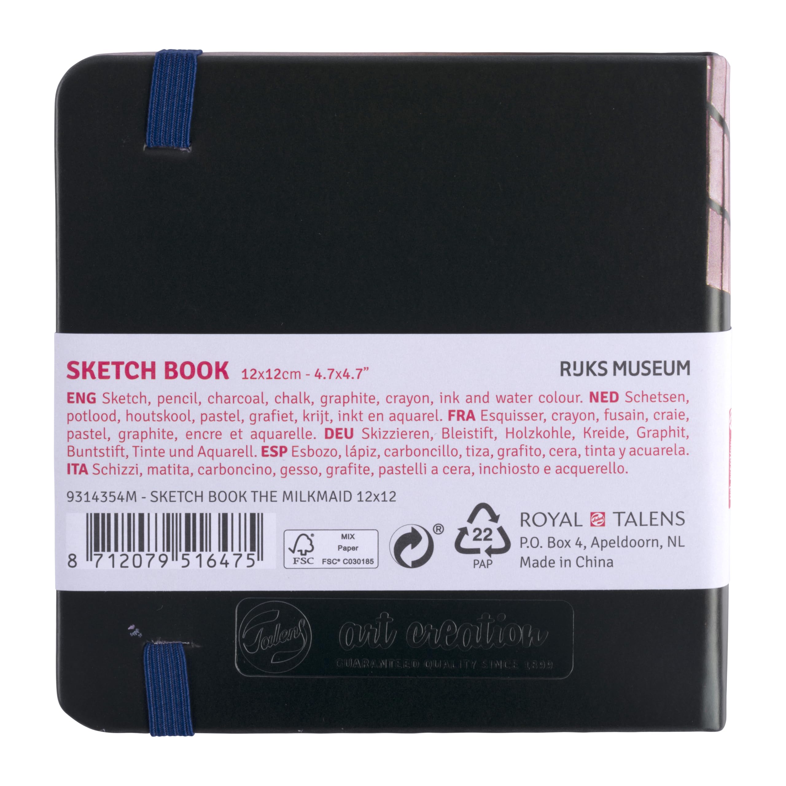 Talens Art Creation Sketchbook 80 Sheets, 13 cm x 21 cm, Black