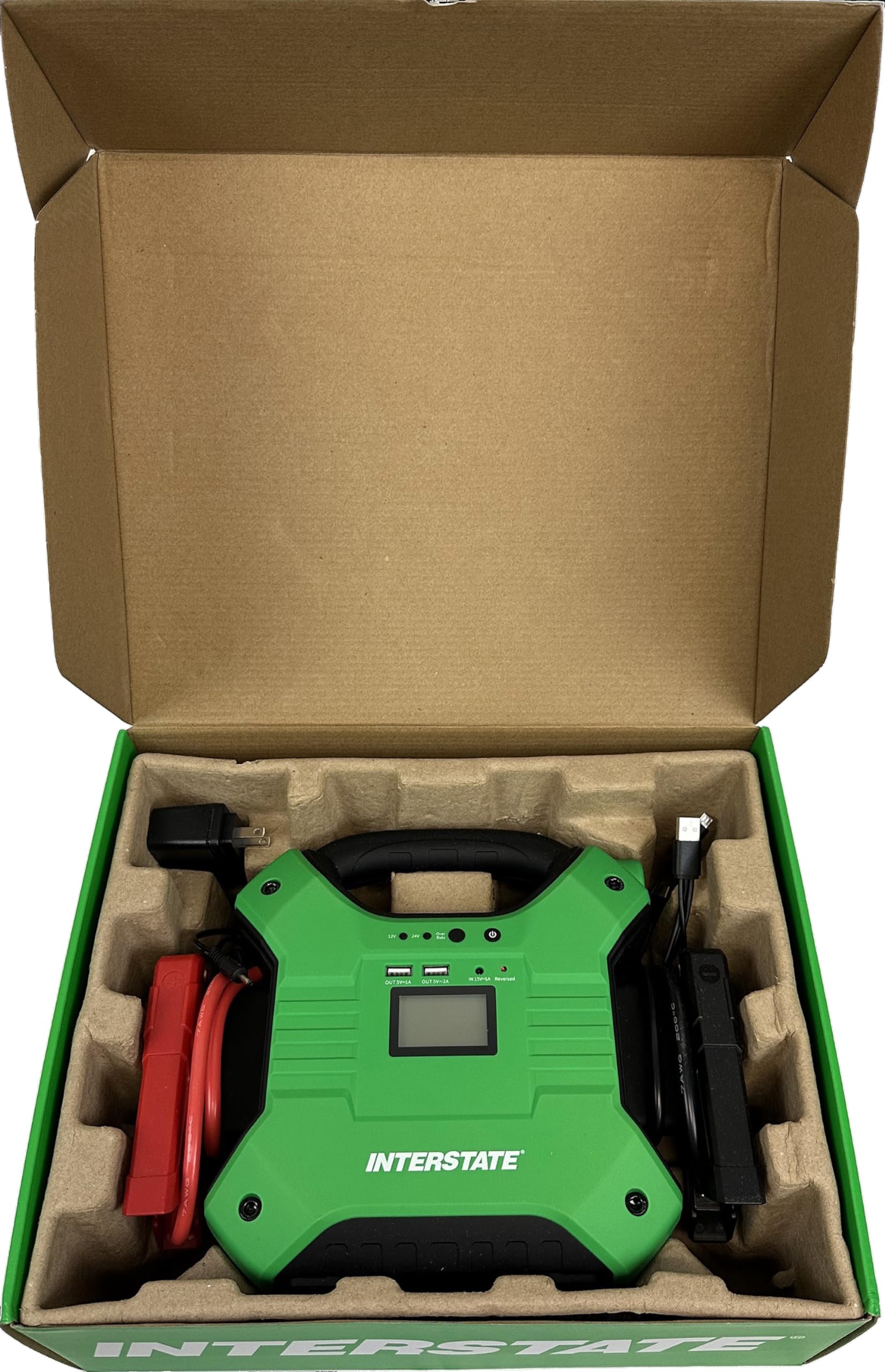 Interstate Batteries Jump Starter and Charger 12V 700A (8,000mAh, 8Ah) Portable LED Jumpstart Battery Power Pack for 12 Volt Automotives, USB Electronics (JMP0800)