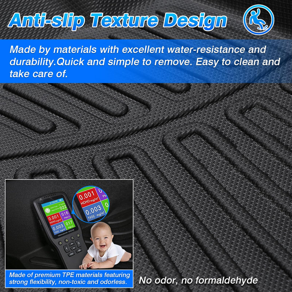 Cartist Floor Mats Compatible with Kia EV6 2022 2023 2024 2025 2026 Accessories All Weather Floor Liner Front & Rear 2 Rows Car Carpet Protection TPE Odorless