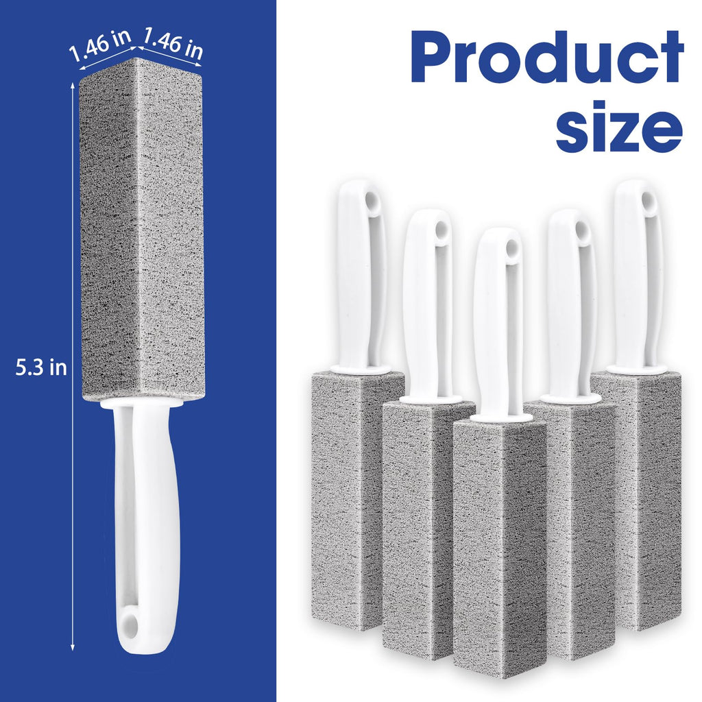 AZEN 5 Pack Pumice Stone for Cleaning, Pumie Scouring Stick with Handle, Pumice Stone Toilet Bowl Cleaner, Hard Water Stain Remover for Toilet, Bathroom, Kitchen Sink, Grill